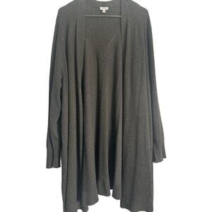 Avenue Spotted Open Front Cardigan - Women’s Plus Size 26/28 - Longline Sweater